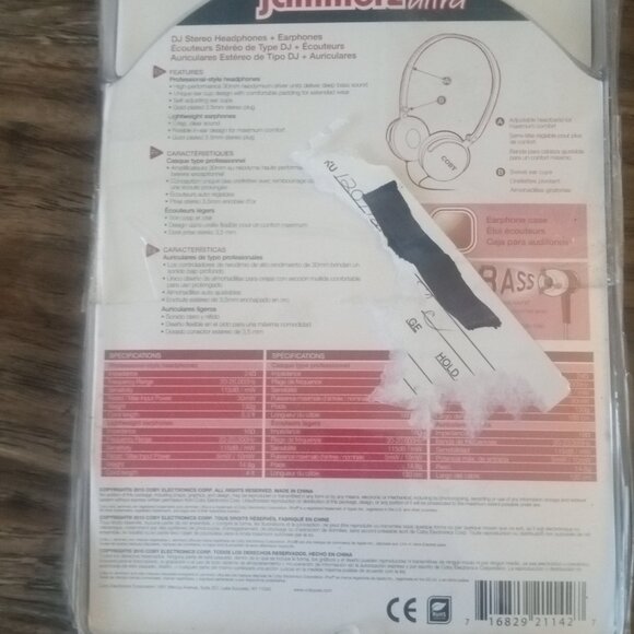 Coby Jammerz Ultra 2 in 1 DJ Stereo Headphones + Earphones for iPod, MP3 NEW - Picture 2 of 4